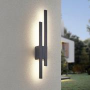 LED-ulkoseinälamppu TAWA, antrasiitti, 62 cm metalli 2-lamppuinen IP54