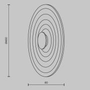 Maytoni LED-seinävalaisin Nami, valkoinen, Ø 40 cm, alumiini