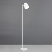 LED-akku-lattiavalaisin Blake, valkoinen matta, metalli, himmennettävä