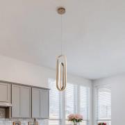 LED-riippuvalaisin DENMARK, harjattu kulta, Ø 21 cm, metalli