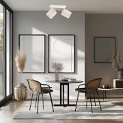 Suerte kattovalaisin, kermanvalkoinen, pellavatekstiili, 2-valo, 2-val...