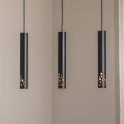 Tibia-riippuvalaisin, kolmilampullinen, pitkä, musta, teräs, GU10