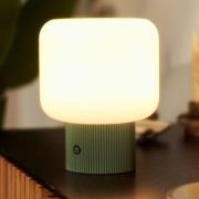 Lucande LED-akkukäyttöinen pöytävalaisin Katrin Palme, vihreä, lasi