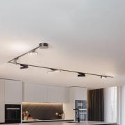 Lumaro-kiskojärjestelmä, pisteet, 6-valo, musta, 48V, himmennettävä