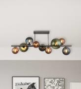 Kattovalaisin Riha, pituus 87 cm, savuharmaa/musta, 9-lamppuinen.