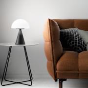 LED-pöytälamppu Blip, musta/valkoinen, lasi, CCT, kosketusdimmeri