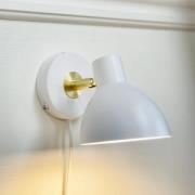 Dyberg Larsen seinälamppu Lilje, valkoinen, Ø 16 cm, metalli