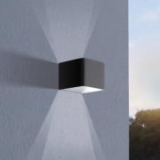 LED-ulkoseinälamppu Doninni 1, musta, leveys 13 cm, 2-lamppuinen.