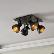 Kattokohdevalo Barnstaple, musta, 4-lamppuinen