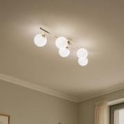 Kattovalaisin Drum, kullanvärinen, lasi, pituus 80 cm, 5-lamppuinen