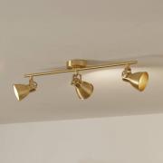 Seras kattovalaisin, harjattua messinkikultaa, 3-liekkinen