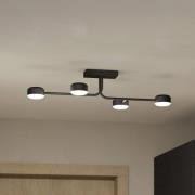 Clavellina LED-kattovalaisin, musta, neljä valoa