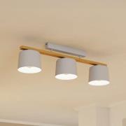 Mariel 3-valo kattovalaisin vaaleanharmaa luonnonpuu