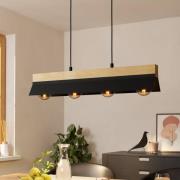 Riippuvalaisin Tarrafo musta, luonnonpuu, 4-valo, 4 valoa