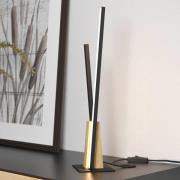 Panagria LED-pöytävalaisin, musta, puiset yksityiskohdat