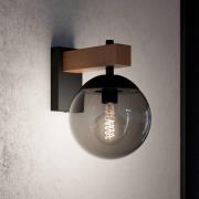 Bufalata ulkoseinävalaisin, musta/puu/savunharmaa