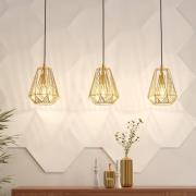 Stype-ripustusvalaisin, kullanvärinen, pituus 96 cm, teräs, 3-valo.