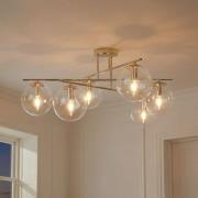 Kattovalaisin Zoe, kullanvärinen, pituus 72 cm, 6-lamppuinen, lasi