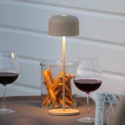 LED-akkukäyttöinen LED-pöytälamppu Lille, korkeus 36 cm, hiekanvärinen...