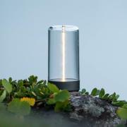 LED-akkukäyttöinen pöytävalaisin Edison, korkeus 15 cm, harmaa/kirkas,...