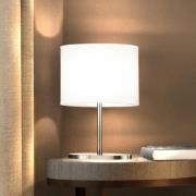 Pöytävalaisin Modena, valkoinen/nikkeli, chintz, korkeus 27 cm, E14