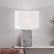 Pöytävalaisin Amiens, valkoinen/nikkeli, korkeus 50 cm, pellava/metall...