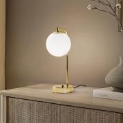 Pöytävalaisin Rico, lasi/metalli, kulta/valkoinen, korkeus 36 cm