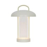 LED-akkukäyttöinen pöytävalaisin Mirano, beige, korkeus 29 cm, metalli