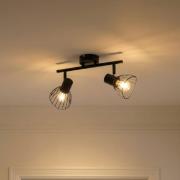 Lindby kattovalaisin Piena, musta, 2-valo, metalli, 39cm