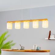 Castralvo riippuvalaisin, pituus 115 cm, puu/valkoinen, 5-valo, kangas