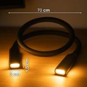 LED-akkuinen lukulamppu Lasse, musta, pituus 70 cm, muovi