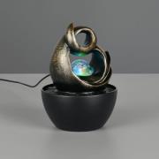 LED-pöytävalaisin Luma, ruskea, korkeus 19 cm, synteettinen hartsi, RG...