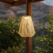 Lindby LED-aurinkokäyttöinen riippuvalaisin Austas, beige, Ø 32 cm, US...