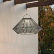 Lindby LED-aurinkokäyttöinen riippuvalaisin Austas, harmaa, Ø 50 cm, U...