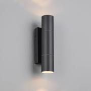 Ulkoseinälamppu Yamuna, antrasiitti, korkeus 23 cm, metalli, IP65