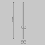 Maytoni LED-seinävalaisin Light stick, musta, korkeus 90 cm