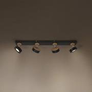 OSRAM LED-kattokohdevalo PLUTO, musta, 4 spotti, 3 000 K