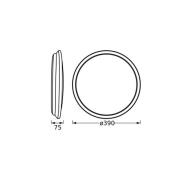 OSRAM LED-kattovalaisin ORBIS DUBLIN, Ø 39 cm, hopea metalli