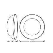 OSRAM LED-kattovalaisin ORBIS ALVA, musta/puukoriste, Ø 51 cm