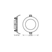 OSRAM LED-kattouppovalaisin SLIM, Ø 12 cm, 4 000 K, valkoinen
