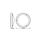 OSRAM kattovalaisin BATHROOM, musta Ø 31 cm metalli/lasi IP44