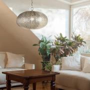 Fretwork-riippuvalaisin, mattakromi, metalli, Ø 39 cm, E27