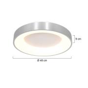 LED-kattovalaisin Ringlede 2700 K Ø 48 cm hopea