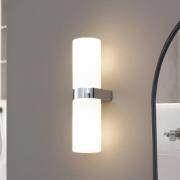 Lucande Basolo kylpyhuoneen seinävalaisin, kromi, korkeus 31.5cm, lasi...