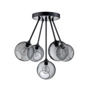 Kattovalaisin Ballroom Molecule, savuharmaa, lasi, 5-lamppuinen