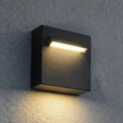 Lucande LED-seinäuppovalaisin Joril, 9,4 cm, musta, IP65