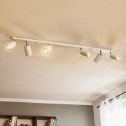 Kattospotti Round, valkoinen, 6-lamppuinen lineaarinen