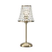 Pöytävalaisin Liora, vanha messinki/kirkas, himmennettävä, latausasema