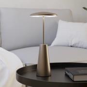 LED-akkulamppu Piccola, pronssinvärinen, korkeus 28 cm, IP54