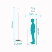 Solar-LED-terassilamppu Scordiano-L, musta, korkeus 120 cm